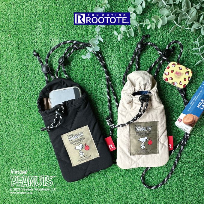 ROOTOTE IP babyroo ベイビール- キルト スマホバッグ PEANUTS スヌーピー 8S