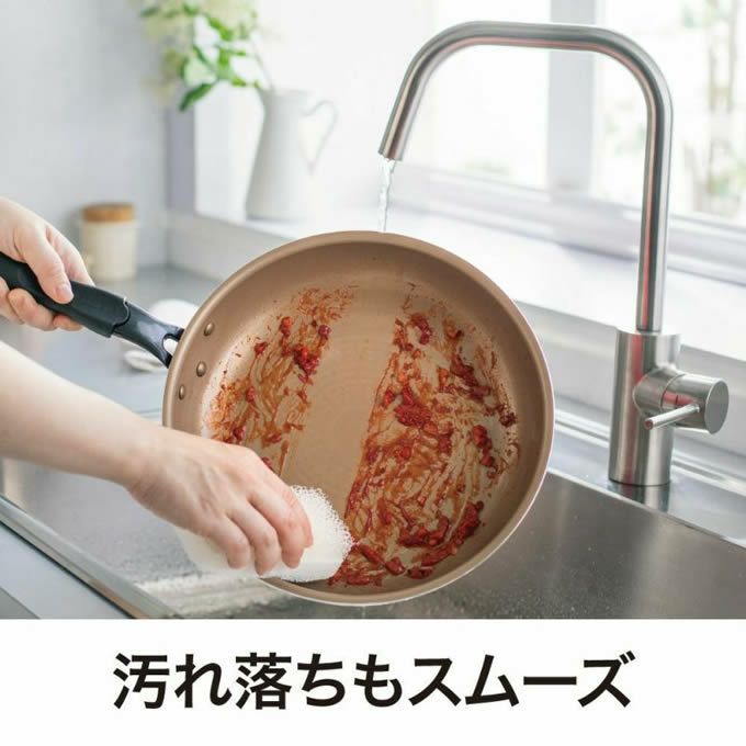 evercook エバークック IH対応 フライパン24cm 500日保証 レッド