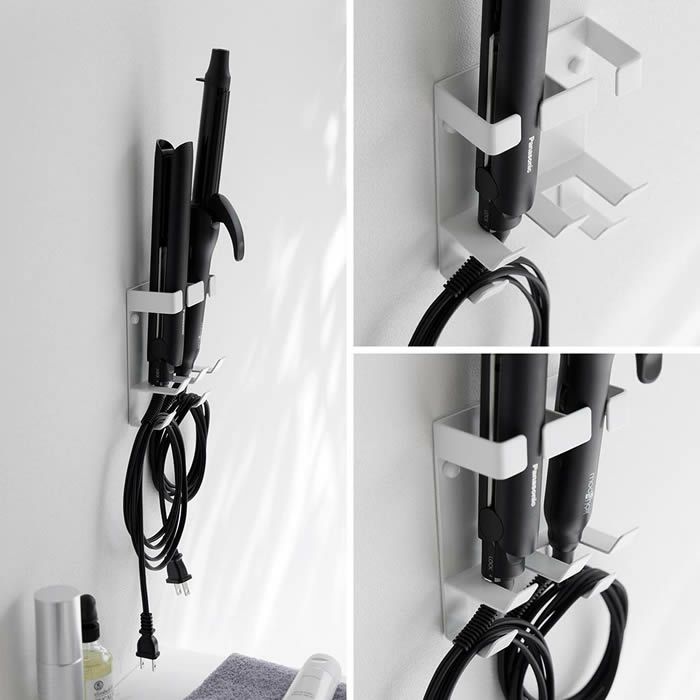 tower タワー ウォールヘアーアイロンホルダー ダブル 石こうボード壁対応