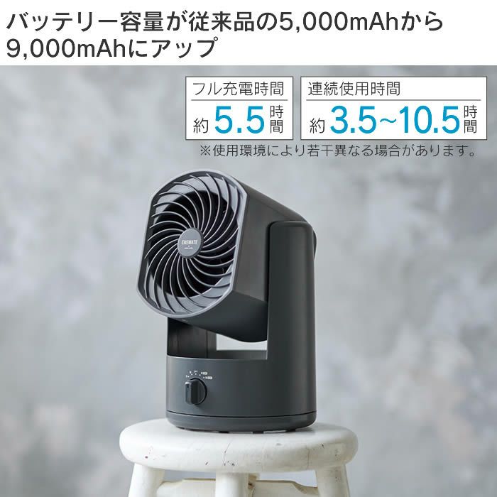 充電フォールディングサーキュレーター グレー
