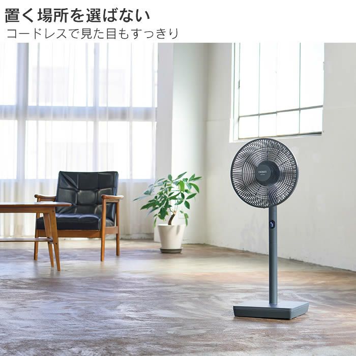 ソーラーパワーリビングファン 扇風機 グレー