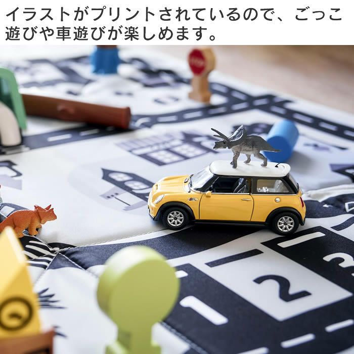 tower タワー プレイマットにもなるおもちゃ収納 ライトグレー