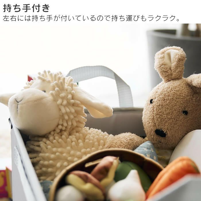 tower タワー プレイマットにもなるおもちゃ収納 ライトグレー