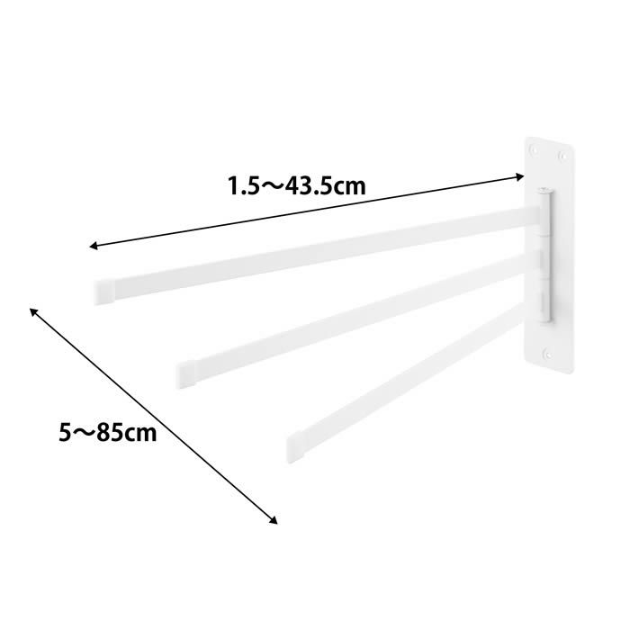 tower タワー ウォールタオルハンガー 3連 石こうボード壁対応