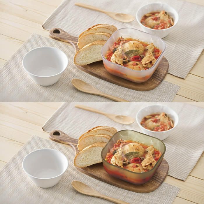 ガラス製電子レンジ調理器具スクエア型Mサイズ