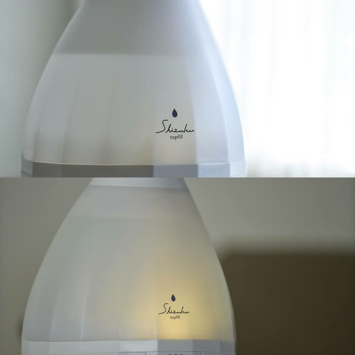 超音波式アロマ加湿器 SHZUKU Topfill しずく トップフィル ホワイト