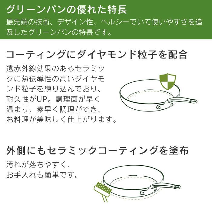 GREEN PAN ストゥディオ フライパン 28cm クリームホワイト