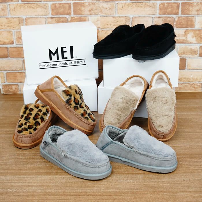 MEI メイ FUR MOCCASIN スリッポン シューズ レディース
