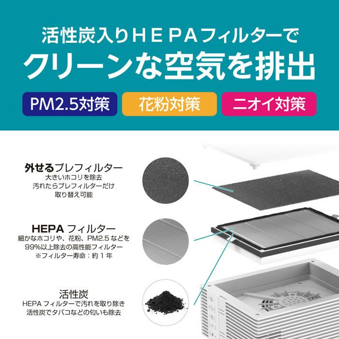 薄型空気清浄機 ホワイト