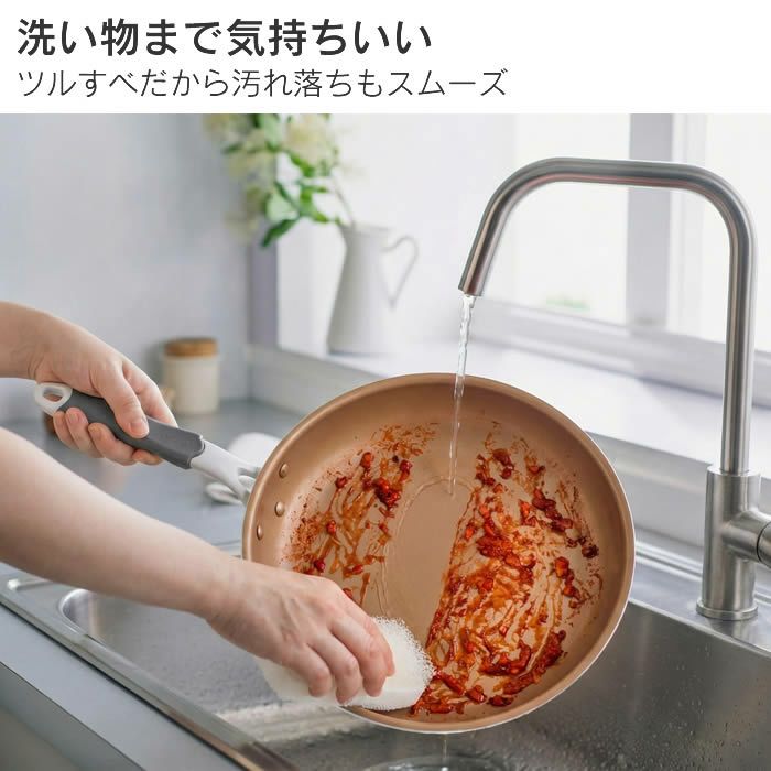 evercook エバークック ガス専用 軽量 フライパン 26cm 花柄グレー